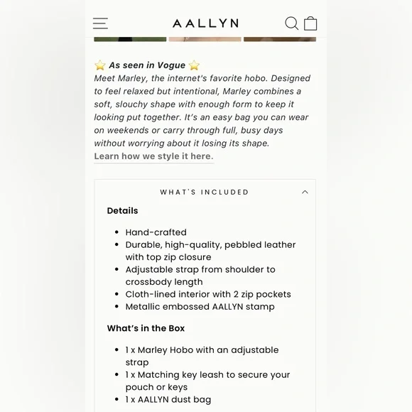 ✨AALLYN Marley Hobo in Cognac - Picture 5 of 10